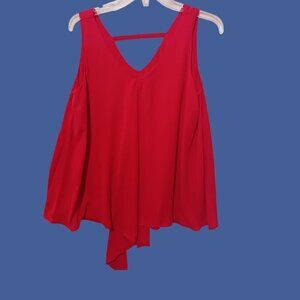 Joseph Ribkoff Red Sleeveless Flared Cami With Back Strap & Flowing Hem Red SZ 8